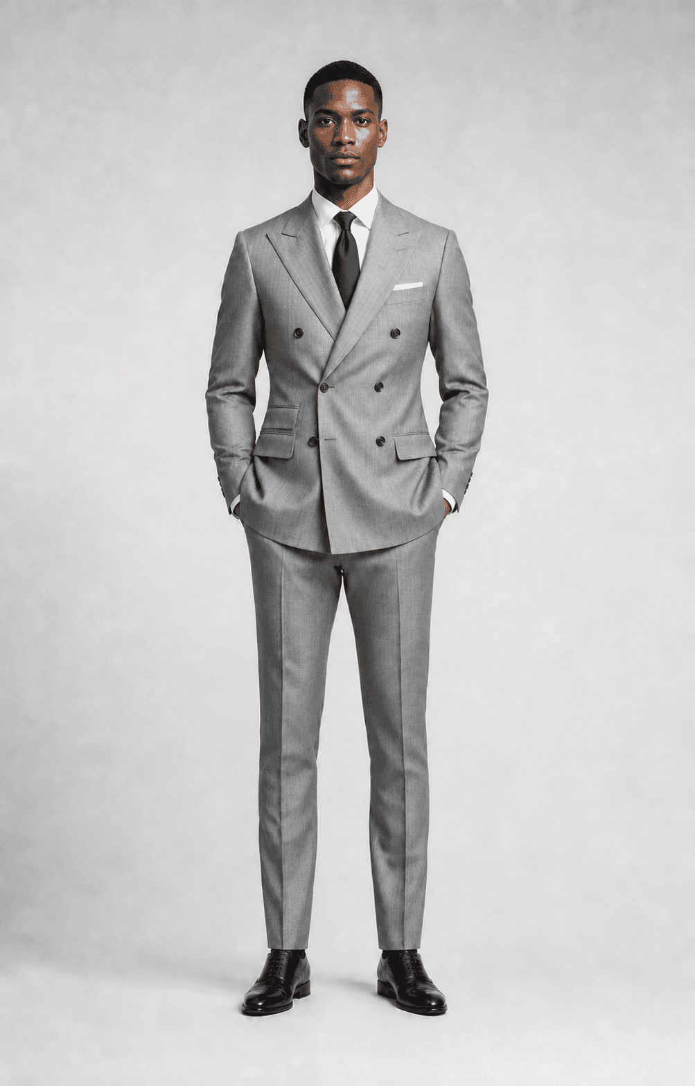 Silver Grey Sharkskin wool