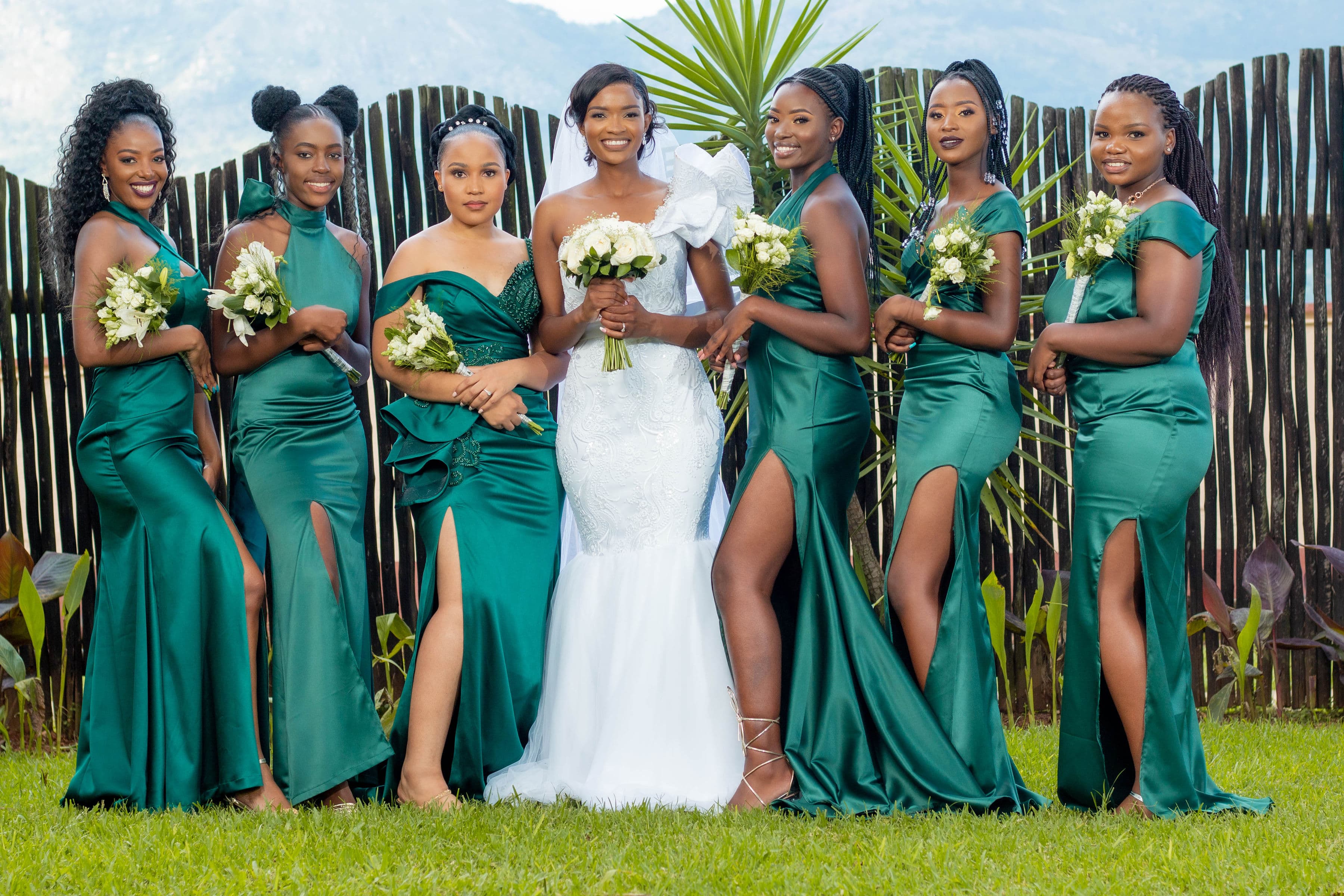 Bride with bridesmaids at a wedding